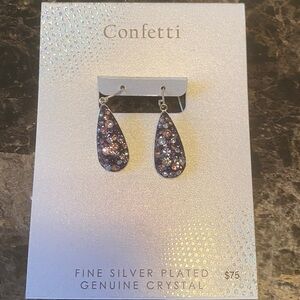 Silver Plated Crystal Earrings Set